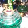 Beautiful Old Green Glass Oil Lamp, Postage Available Image 4