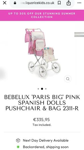 Bebelux 'paris Big' Pink Spanish Dolls Pushchair