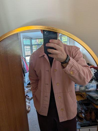 Armor Lux Pink Cotton Chore Jacket - Size L