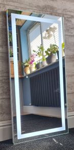 LED Bathroom Mirror Made in EU. Dual LED White Frame Premium Product Bright Light Ensuite Vanity Makeup Mirror
