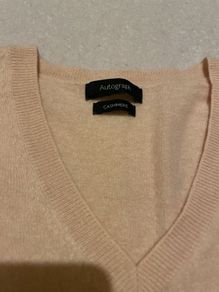 Blush pink V neck cashmere jumper