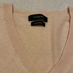 Blush pink V neck cashmere jumper