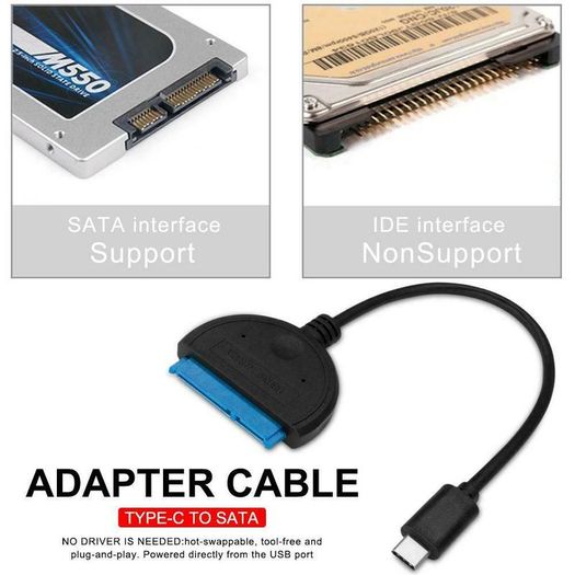 USB 3.1 (Type-C) to SATA 3.0 (5Gbps) Converter Adapter Cable for 2.5" SATA HDD/SSD (Brand New/Warranty)