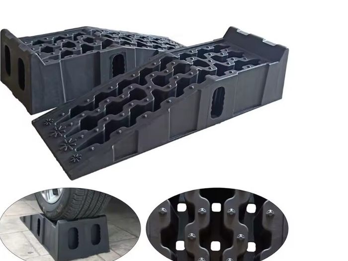 Heavy Duty 7 Ton Car Ramps Extra Wide, Non-Slip Plastic PP Vehicle Lifting Ramps for Cars, SUVs, Trucks and Vans  Pair of Low Rise Wide Car Lift Ramps