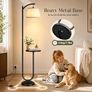 Floor Lamp with Shelf, 160cm, 3 Light Colours, E27 60W Vintage shelf lamp with 120 adjustable head, foot switch, linen shade, E27 up to 60W for home & office Image 2