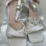 Ladies sandals satin white bridal  size 8 Image 3
