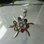 925 Silver Chakra Style 7 Stone Starburst Pendant Amethyst, Garnet, Peridot, Topaz etc. Image 2