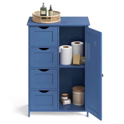 Slate Blue Bathroom Storage Cabinet with Drawers