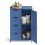 Slate Blue Bathroom Storage Cabinet with Drawers Image 3