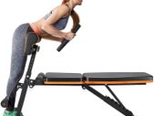 _Weight Bench Adjustable, All-in-One Durable Gym Bench for Full Body Workout, Weight Up to 350kg, Foldable Exercise Bench with 7 Back Positions, 7 Heights, Two Exercise Band, Upgrade Version