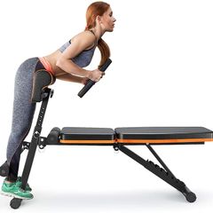 _Weight Bench Adjustable, All-in-One Durable Gym Bench for Full Body Workout, Weight Up to 350kg, Foldable Exercise Bench with 7 Back Positions, 7 Heights, Two Exercise Band, Upgrade Version