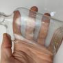 338 - Set of 2 Vintage Clear Glass Collectible Decorative Whiskey Flask Bottles Image 2