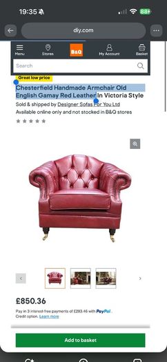 Chesterfield burgundy leather armchair
