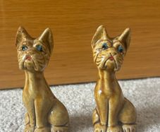 A Pair of Vintage Japanese Ceramic Dog Figurines