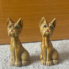 A Pair of Vintage Japanese Ceramic Dog Figurines