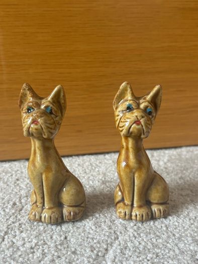 A Pair of Vintage Japanese Ceramic Dog Figurines