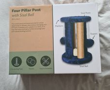Cat Four Pillar Scratching Post with Sisal Ball