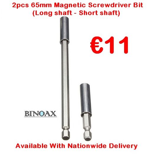 2pcs 65mm Magnetic Screwdriver Bit (Long shaft - Short shaft)