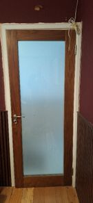 walnut glass door