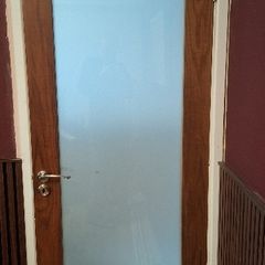 walnut glass door
