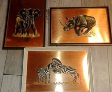 3 oil paintings on copper in frame,price for all
