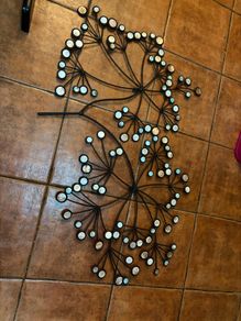 Large black metal tree branch wall sculpture