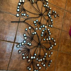 Large black metal tree branch wall sculpture