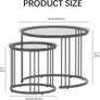 Round Coffee Tables, Set of 2 End Table, Nesting Tables, Side Table with Metal Frame Image 2