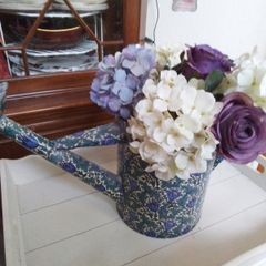 Decorative Watering Can with Faux Flowers