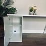Modern IKEA Desk!!! Top: Light wood/oak effectBase: White storage cabinet + trestle leg.Style: Minimalist / Scandinavian.Perfect for home office or student room.Size L150cm ,W75cm Image 2
