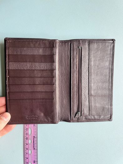 Vogue Italy leather passport case brown