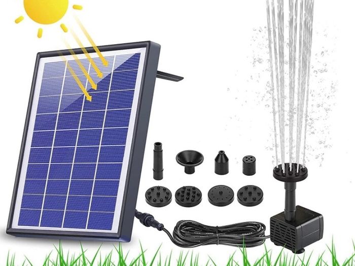 6.5W Solar Fountain, Built-in 1500 mAh Battery, Upgraded Solar Pond Pump, Water Pump, Solar Floating Fountain Pump with 6 Fountain Styles for Garden, Bird Bath, Pond and Fish Container (FREE POSTAGE)