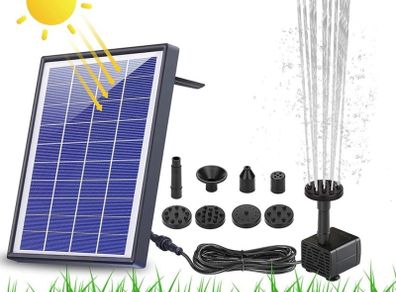 6.5W Solar Fountain, Built-in 1500 mAh Battery, Upgraded Solar Pond Pump, Water Pump, Solar Floating Fountain Pump with 6 Fountain Styles for Garden, Bird Bath, Pond and Fish Container (FREE POSTAGE)