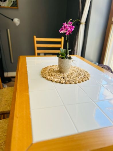 Stylish solid oak dining table set