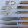 Antique Silver Plated Bone Handled Fish Knives/Forks  1800s (partly Sterling Silver) Image 8