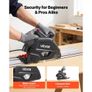 Plunge-Cut Circular Saw Kit, Tracksaw with 48-Tooth Carbide-Tipped Blade, 0-45 Angle Adjustment, 55 mm Cutting Depth, for Wood, Plastic, Guide Rail Not Included, Black Image 4