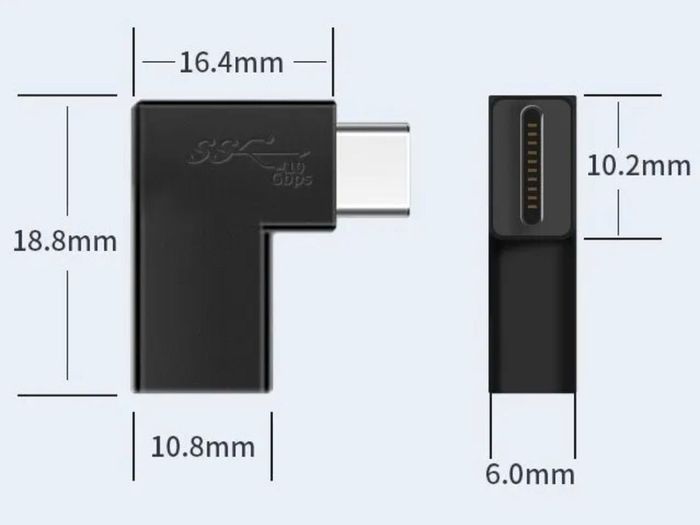 90 Degree Right Angle USB 3.1 Type C Male To Female USB-C Converter Adapter