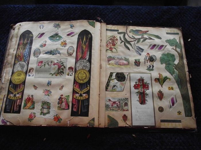 Victorian/Edwardian Album of colourful scraps - Circa 1890's/1900's