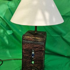 Rare Paul Barry "Slate of the Art" Brutalist Table Lamp - Handmade in Waterford (Unique/Collector's Piece)