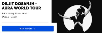 GREAT Seat to watch Diljit Dosanjh Dublin @ 3 Arena