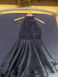 Quiz Branded Navy Sparkly Dress