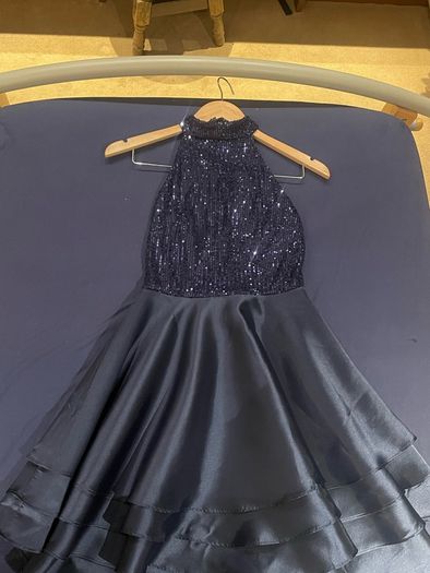 Quiz Branded Navy Sparkly Dress