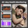 Smart Watch for Men Women Answer/Make Call, 1.95" HD Screen Fitness Watch with Heart Rate/Sleep/Stress Monitor, Smartwatch with 110+ Sport Modes, IP68 Waterproof Activity Tracker for Android iOS, Blue Image 4