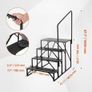 RV Steps, 4-Step RV Stairs, 440 LBS/199.6 kg Load Capacity, Thickened Carbon Steel, With Handrail, Non-Slip Steps for Safe Entry and Exit Image 5