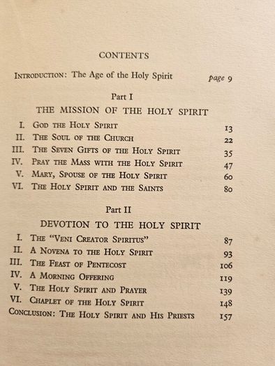 The Gift Of God. Come Holy Spirit.  By Monsignor John T. Mcmahon. 1940 Hardback In Good Condition.  See Photos For Same.