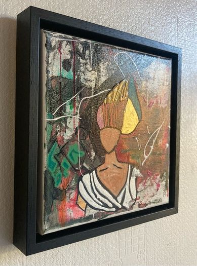 Framed Original Eighties Theme Hairdo Theme Art Contemporary Art Painting  Original Gift