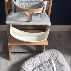 Complete Stokke Tripp Trapp Bundle - Includes Newborn Set, Baby Set, Storage & Cushion