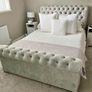 4'6 Light Grey Monaco BedFrame & Mattress. Image 4