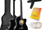Size 4/4 Cutaway Acoustic Guitar Pack Bundle for Beginners - 6 Months FREE Lessons, Bag, Strap, Picks and Spare Strings (FREE SHIPPING)