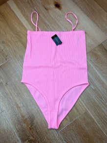Brand New Pink Strappy Body Suit XS S
